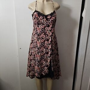 Kimchi Blue Black and Pink Floral Chemise